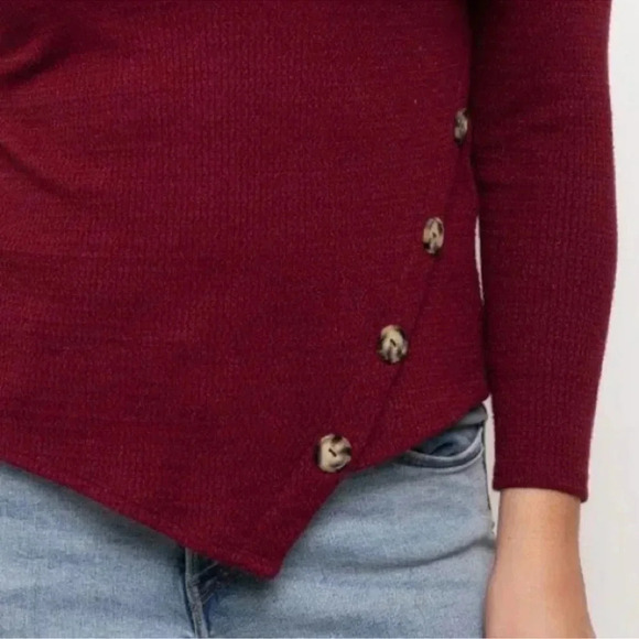 Plus Size Waffle Knit Button Up Top - Picture 2 of 3